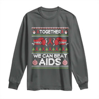 Together We Can Beat AIDS Long Sleeve Shirt HIV Awareness Boxing Ugly Sweater Gift - Wonder Print Shop