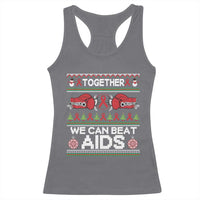 Together We Can Beat AIDS Racerback Tank Top HIV Awareness Boxing Ugly Sweater Gift - Wonder Print Shop