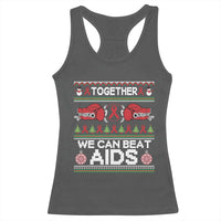 Together We Can Beat AIDS Racerback Tank Top HIV Awareness Boxing Ugly Sweater Gift - Wonder Print Shop