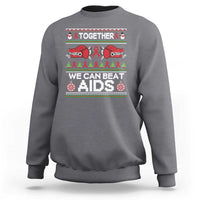 Together We Can Beat AIDS Sweatshirt HIV Awareness Boxing Ugly Sweater Gift - Wonder Print Shop
