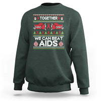 Together We Can Beat AIDS Sweatshirt HIV Awareness Boxing Ugly Sweater Gift - Wonder Print Shop