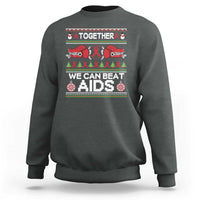 Together We Can Beat AIDS Sweatshirt HIV Awareness Boxing Ugly Sweater Gift - Wonder Print Shop