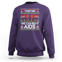 Together We Can Beat AIDS Sweatshirt HIV Awareness Boxing Ugly Sweater Gift - Wonder Print Shop