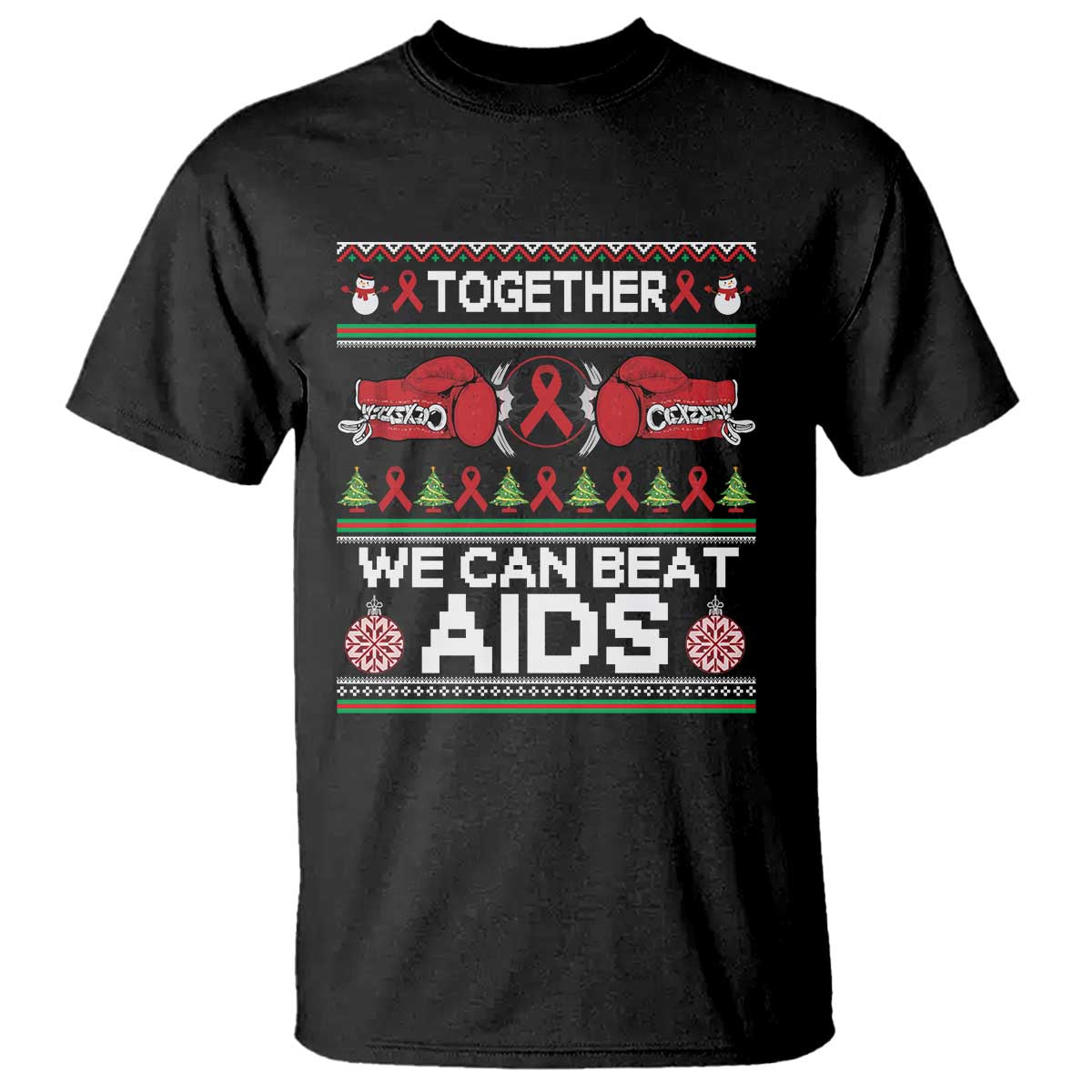 Together We Can Beat AIDS T Shirt HIV Awareness Boxing Ugly Sweater Gift - Wonder Print Shop
