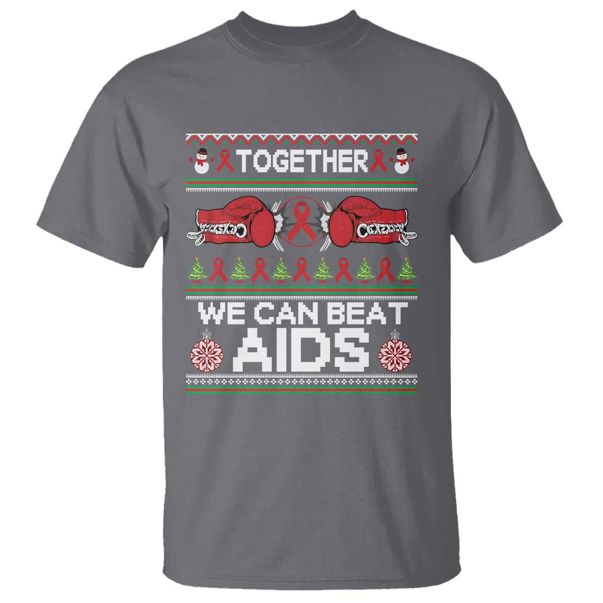 Together We Can Beat AIDS T Shirt HIV Awareness Boxing Ugly Sweater Gift - Wonder Print Shop