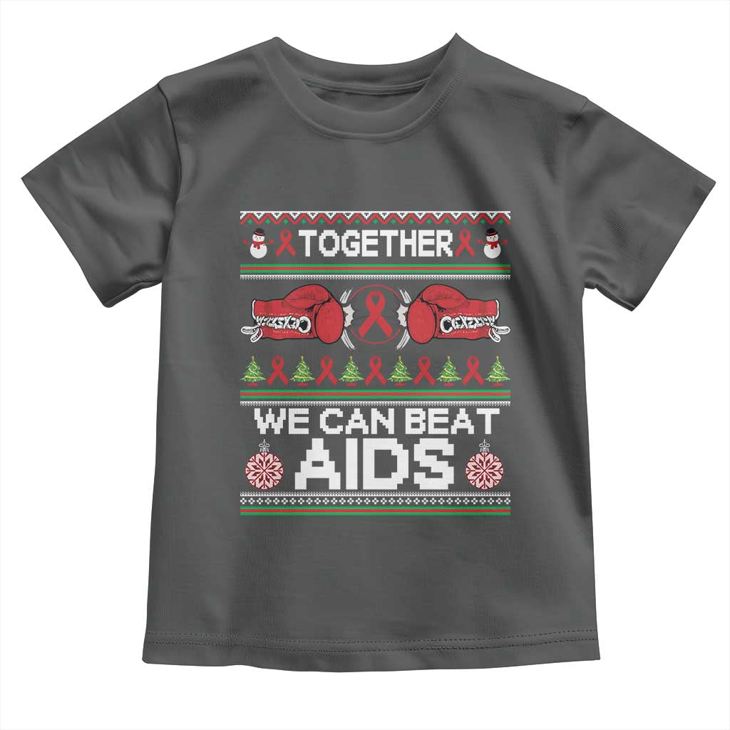 Together We Can Beat AIDS Toddler T Shirt HIV Awareness Boxing Ugly Sweater Gift - Wonder Print Shop