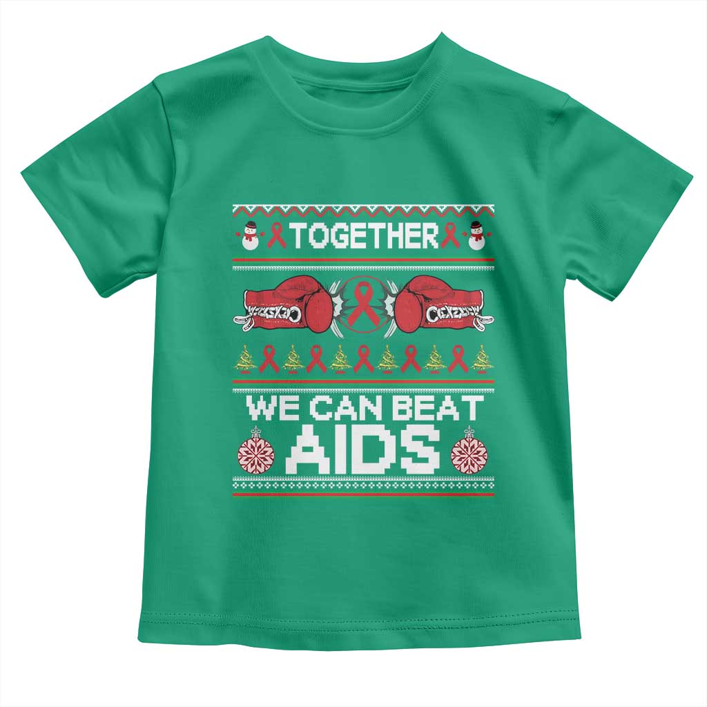 Together We Can Beat AIDS Toddler T Shirt HIV Awareness Boxing Ugly Sweater Gift - Wonder Print Shop