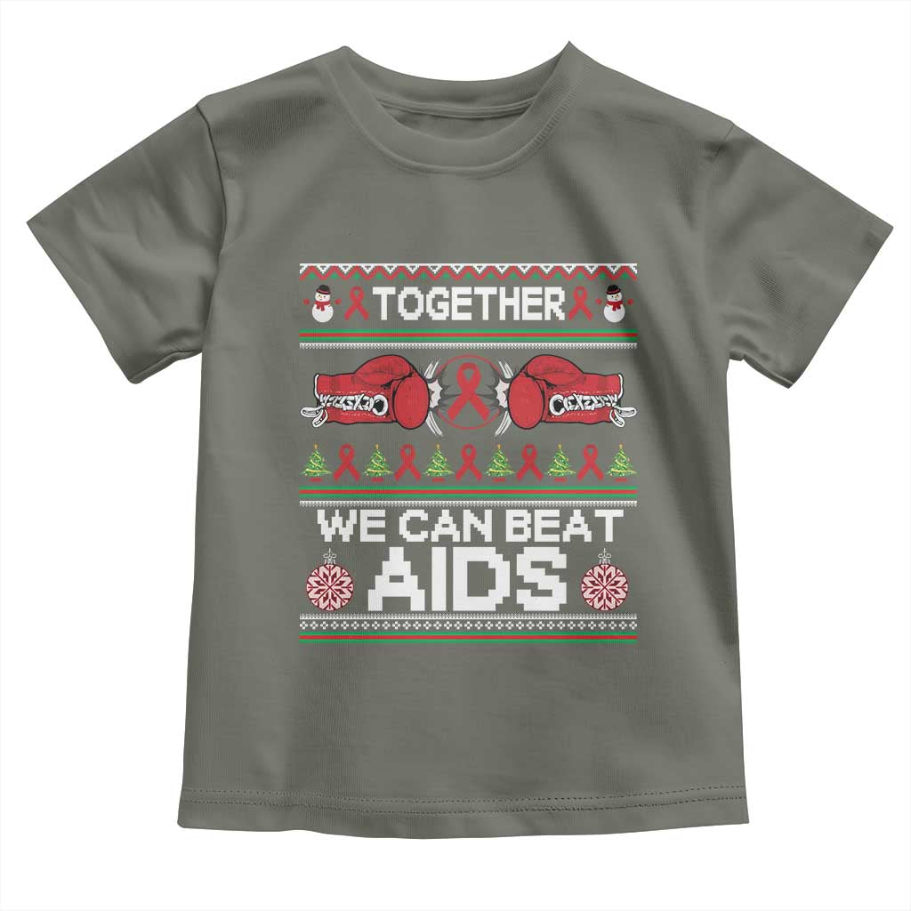 Together We Can Beat AIDS Toddler T Shirt HIV Awareness Boxing Ugly Sweater Gift - Wonder Print Shop