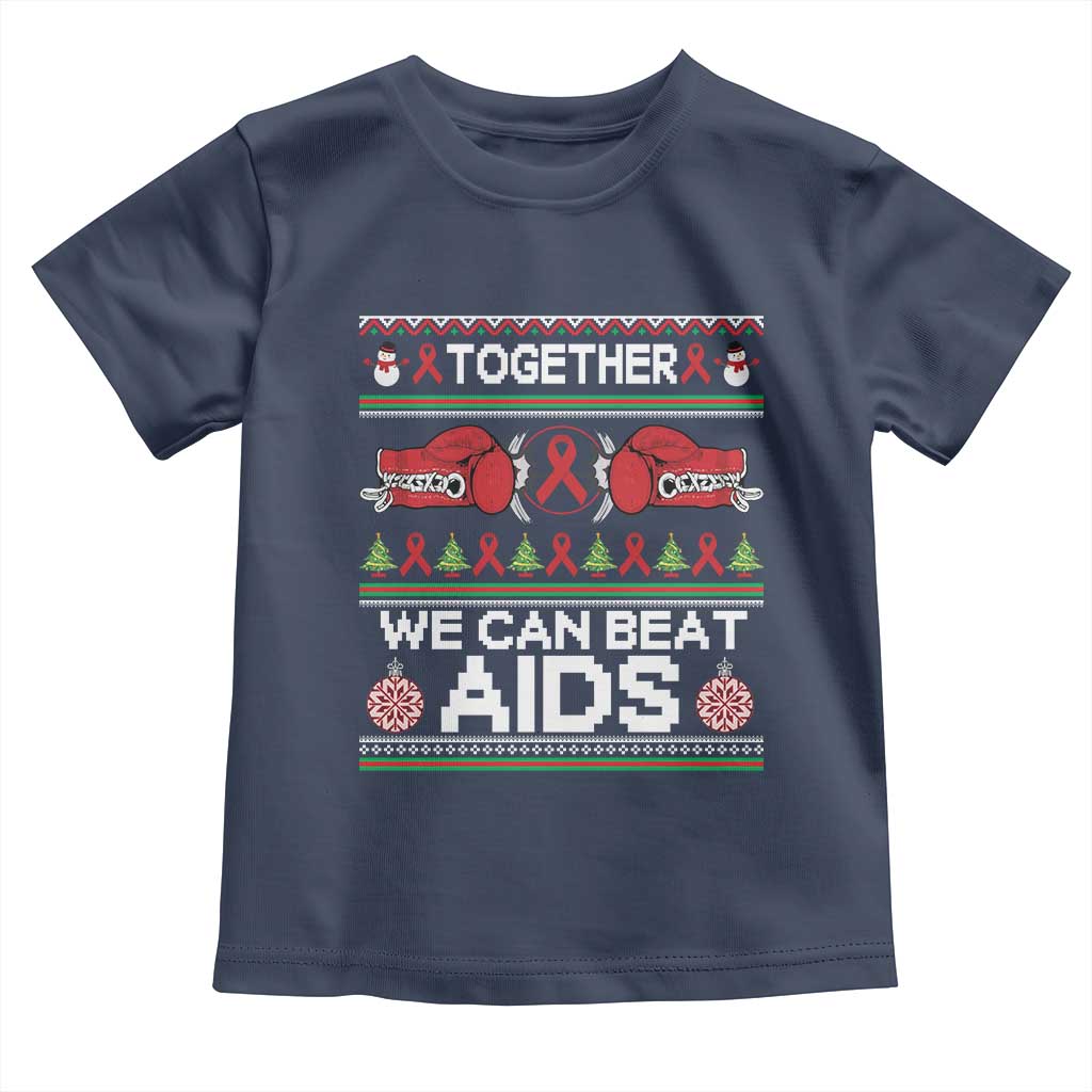 Together We Can Beat AIDS Toddler T Shirt HIV Awareness Boxing Ugly Sweater Gift - Wonder Print Shop