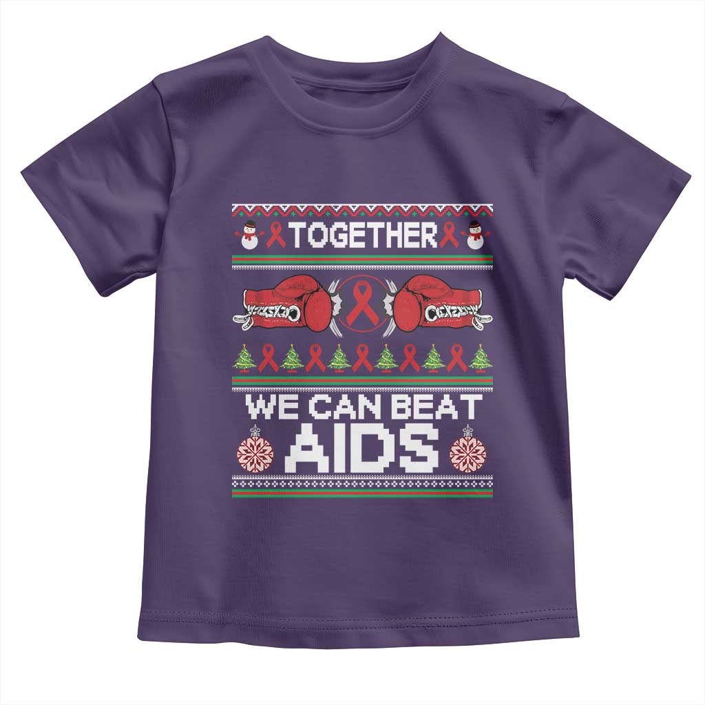 Together We Can Beat AIDS Toddler T Shirt HIV Awareness Boxing Ugly Sweater Gift - Wonder Print Shop