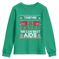 Together We Can Beat AIDS Youth Sweatshirt HIV Awareness Boxing Ugly Sweater Gift - Wonder Print Shop