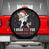 I Wear Red For World AIDS Day Spare Tire Cover Santa Unicorn Dabbing Christmas Gift - Wonder Print Shop