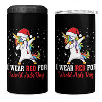 I Wear Red For World AIDS Day 4 in 1 Can Cooler Tumbler Santa Unicorn Dabbing Christmas Gift - Wonder Print Shop
