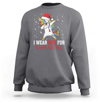 I Wear Red For World AIDS Day Sweatshirt Santa Unicorn Dabbing Christmas Gift - Wonder Print Shop