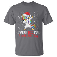 I Wear Red For World AIDS Day T Shirt Santa Unicorn Dabbing Christmas Gift - Wonder Print Shop