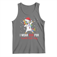 I Wear Red For World AIDS Day Tank Top Santa Unicorn Dabbing Christmas Gift - Wonder Print Shop