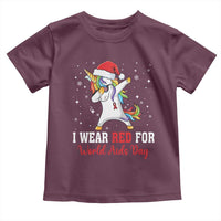 I Wear Red For World AIDS Day Toddler T Shirt Santa Unicorn Dabbing Christmas Gift - Wonder Print Shop