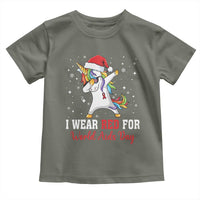I Wear Red For World AIDS Day Toddler T Shirt Santa Unicorn Dabbing Christmas Gift - Wonder Print Shop