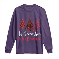 In December We Wear Red Long Sleeve Shirt HIV Awareness Christmas Ribbon Tree Gift - Wonder Print Shop