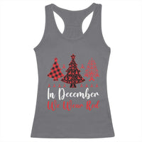 In December We Wear Red Racerback Tank Top HIV Awareness Christmas Ribbon Tree Gift - Wonder Print Shop