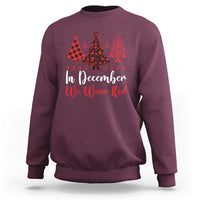 In December We Wear Red Sweatshirt HIV Awareness Christmas Ribbon Tree Gift - Wonder Print Shop