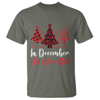 In December We Wear Red T Shirt HIV Awareness Christmas Ribbon Tree Gift - Wonder Print Shop