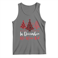 In December We Wear Red Tank Top HIV Awareness Christmas Ribbon Tree Gift - Wonder Print Shop