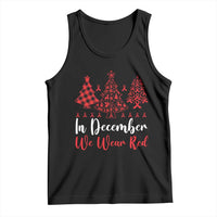 In December We Wear Red Tank Top HIV Awareness Christmas Ribbon Tree Gift - Wonder Print Shop