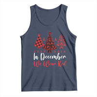 In December We Wear Red Tank Top HIV Awareness Christmas Ribbon Tree Gift - Wonder Print Shop
