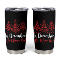 In December We Wear Red Tumbler Cup HIV Awareness Christmas Ribbon Tree Gift - Wonder Print Shop