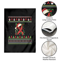 Santa Red Ribbon HIV Awareness Garden Flag Ugly Sweater Christmas Gift - Wonder Print Shop