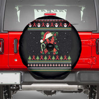 Santa Red Ribbon HIV Awareness Spare Tire Cover Ugly Sweater Christmas Gift - Wonder Print Shop