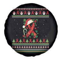 Santa Red Ribbon HIV Awareness Spare Tire Cover Ugly Sweater Christmas Gift - Wonder Print Shop