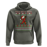 Santa Red Ribbon HIV Awareness Hoodie Ugly Sweater Christmas Gift - Wonder Print Shop