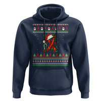 Santa Red Ribbon HIV Awareness Hoodie Ugly Sweater Christmas Gift - Wonder Print Shop