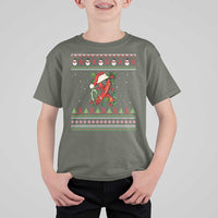 Santa Red Ribbon HIV Awareness T Shirt For Kid Ugly Sweater Christmas Gift - Wonder Print Shop