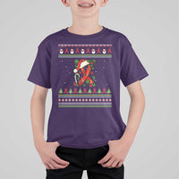Santa Red Ribbon HIV Awareness T Shirt For Kid Ugly Sweater Christmas Gift - Wonder Print Shop