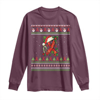 Santa Red Ribbon HIV Awareness Long Sleeve Shirt Ugly Sweater Christmas Gift - Wonder Print Shop