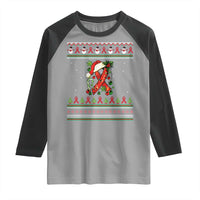 Santa Red Ribbon HIV Awareness Raglan Shirt Ugly Sweater Christmas Gift - Wonder Print Shop