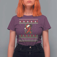 Santa Red Ribbon HIV Awareness T Shirt For Women Ugly Sweater Christmas Gift - Wonder Print Shop