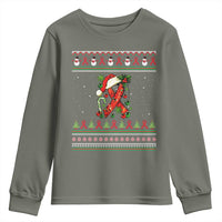 Santa Red Ribbon HIV Awareness Youth Sweatshirt Ugly Sweater Christmas Gift - Wonder Print Shop