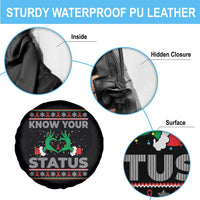 Know Your Status HIV Awareness Gift Spare Tire Cover Ugly Sweater Green Hand Red Ribbon - Wonder Print Shop