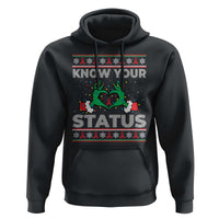 Know Your Status HIV Awareness Gift Hoodie Ugly Sweater Green Hand Red Ribbon - Wonder Print Shop