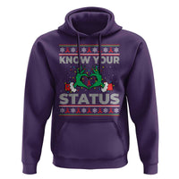 Know Your Status HIV Awareness Gift Hoodie Ugly Sweater Green Hand Red Ribbon - Wonder Print Shop