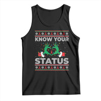 Know Your Status HIV Awareness Gift Tank Top Ugly Sweater Green Hand Red Ribbon - Wonder Print Shop