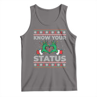 Know Your Status HIV Awareness Gift Tank Top Ugly Sweater Green Hand Red Ribbon - Wonder Print Shop