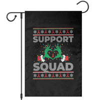 Support Squad HIV Awareness Gift Garden Flag Green Hand Red Ribbon Ugly Sweater Christmas Gift - Wonder Print Shop