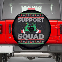 Support Squad HIV Awareness Gift Spare Tire Cover Green Hand Red Ribbon Ugly Sweater Christmas Gift - Wonder Print Shop