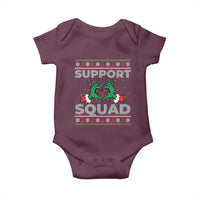 Support Squad HIV Awareness Gift Baby Onesie Green Hand Red Ribbon Ugly Sweater Christmas Gift - Wonder Print Shop