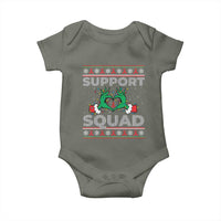 Support Squad HIV Awareness Gift Baby Onesie Green Hand Red Ribbon Ugly Sweater Christmas Gift - Wonder Print Shop